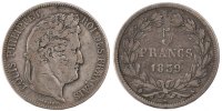 France 5 Francs Coin, Louis-Philippe, Bordeaux, Silver -