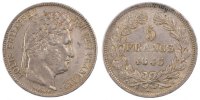 France 5 Francs Coin, Louis-Philippe, Lille, Silver -