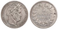 France 5 Francs Coin, Louis-Philippe, Bordeaux, Silver -