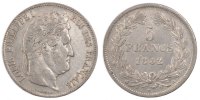 France 5 Francs Coin, Louis-Philippe, Rouen, Silver -