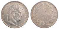 France 5 Francs Coin, Louis-Philippe, Strasbourg, Silver -