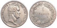 France 5 Francs Coin, Louis-Philippe, Lille, Silver -