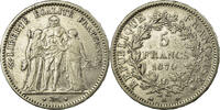 France 5 Francs Coin, Hercule, Paris, Silver, KM:820.1 -