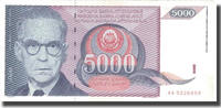 Yugoslavia 5000 Dinara Banknote, 1991, KM:111 -