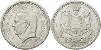 Monaco 2 Francs Coin, Louis II, Undated (1943), Aluminum, KM:121 -