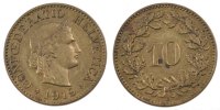 Switzerland 10 Rappen Coin, Bern, Brass, KM:27A -