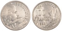 France 100 Francs Coin, Cochet, Copper-nickel, KM:919.1 -