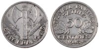 France 50 Centimes Coin, Bazor, Beaumont le Roger, Aluminum -