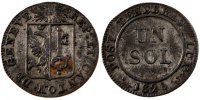SWISS CANTONS Sol Coin, GENEVA, Billon, KM:120 -