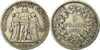 France 5 Francs Coin, Hercule, Paris, Silver, Gadoury:745 -