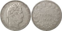 France 5 Francs Coin, Louis-Philippe, Bordeaux, Silver -