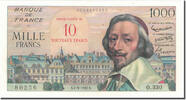 France 10 Nouveaux Francs on 1000 Francs 10 NF 1959-1963 ''Richelieu'' -