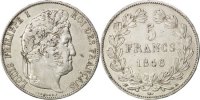 France 5 Francs Coin, Louis-Philippe, Paris, Silver -