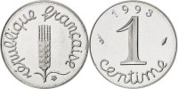 France Centime Coin, Épi, Stainless Steel, KM:928 -