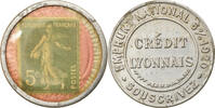 France 5 Centimes Coin, Crédit Lyonnais, Timbre-Monnaie, Aluminium -