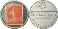 France 10 Centimes Coin, Spidoléine - Huile pour autos, Timbre-Monnaie -