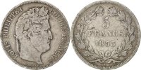 France 5 Francs Coin, Louis-Philippe, Bordeaux, Silver -
