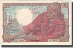 France 20 Francs Pêcheur, 1950-02-09, Fayette:13.17, KM:100d -