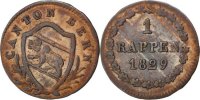 SWISS CANTONS Rappen Coin, BERN, Bern, Billon, KM:172 -
