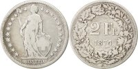 Switzerland 2 Francs Coin, Bern, Silver, KM:21 -