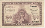 New Caledonia 100 Francs Banknote, Undated (1942), KM:44 -