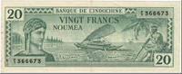 New Caledonia 20 Francs Banknote, Undated (1944), KM:49 -