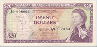 East Caribbean States 20 Dollars Banknote, Undated (1965), KM:15g -