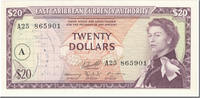East Caribbean States 20 Dollars Banknote, Undated (1965), KM:15H -