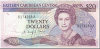 East Caribbean States 20 Dollars Banknote, Undated (1988-93) -