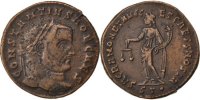 Follis Coin, Constantius I, Ticinum, Copper, Cohen:264 -
