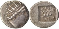 Drachm Coin, Caria, Rhodes (II-I century BC), Helios, Rhodes, Silver -