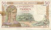 France 50 Francs Cérès, 1937-09-09, Fayette:18.03, KM:85a -
