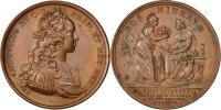 France Medal Louis XV, Politics, Society, War, Duvivier -