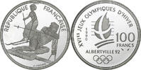 France 100 Francs Albertville - Slalom, MDP, Silver, KM:984 -