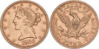 United States $5, Half Eagle Coronet Head, U.S. Mint, Gold -