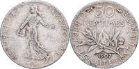 France 50 Centimes Semeuse, Paris, Silver, Gadoury:420 -