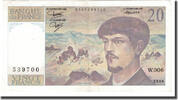 France 20 Francs Debussy, Fayette:F66.01W6, KM:151a -