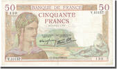 France 50 Francs Cérès, 1939-04-13, Fayette:18.25, KM:85b -