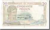 France 50 Francs Cérès, 1939-12-21, Fayette:18.36, KM:85b -