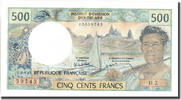 New Caledonia 500 Francs Banknote, Undated (1969-92), KM:60e -