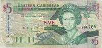 East Caribbean States 5 Dollars Banknote, Undated (2000), KM:37v -