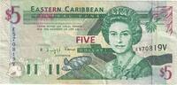East Caribbean States 5 Dollars Banknote, Undated (2000), KM:37v -