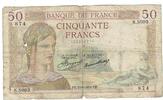 France 50 Francs Cérès, 1936-09-17, Fayette:17.30, KM:81 -