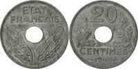France 20 Centimes Coin, État français, Paris, Zinc -