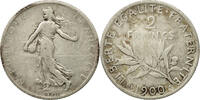 France 2 Francs Coin, Semeuse, Paris, Silver, KM:845.1 -