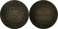 ITALIAN STATES Centesimo Coin, SARDINIA, Carlo Felice, Torino -