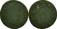 France Denier Tournois Coin, Louis XIV, Paris, Copper, Gadoury:70 -