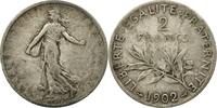 France 2 Francs Coin, Semeuse, Paris, Silver, KM:845.1 -