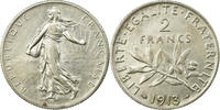 France 2 Francs Coin, Semeuse, Paris, Silver, KM:845.1 -