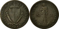 ITALIAN STATES 2 Soldi Coin, GENOA, Genoa, Billon, KM:282.2 -